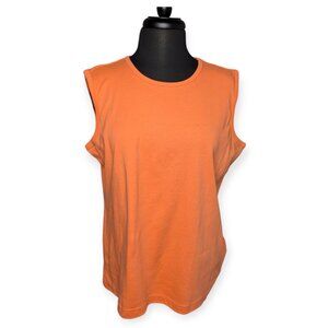 Blair Orange/Tangerine Knit Sleeveless Top Women's Size Large